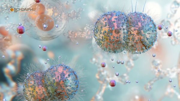 Ảnh minh họa 3D vi khuẩn lậu cầu Neisseria gonorrhoeae – song cầu Gram âm với pili trên bề mặt, nguyên nhân gây bệnh lậu.