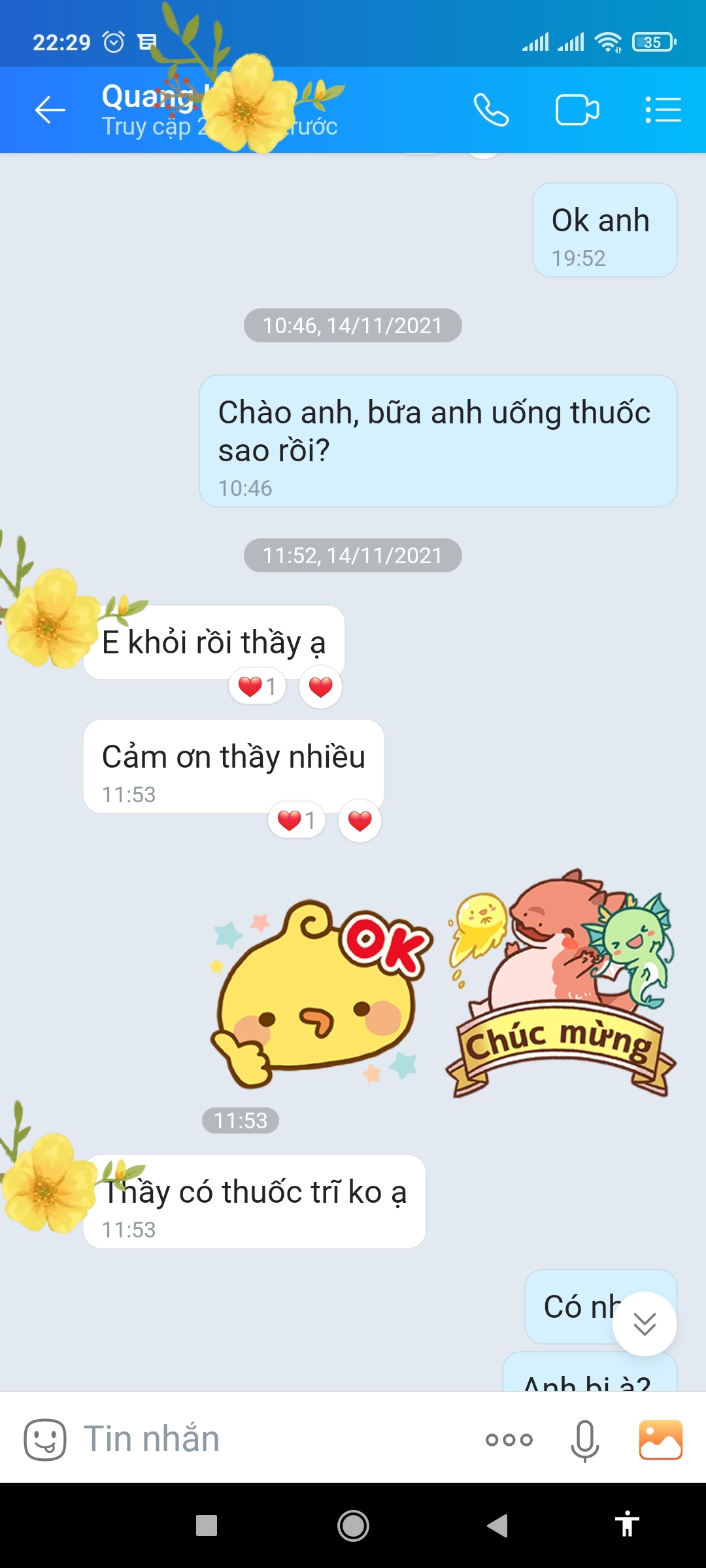 Phản hồi thực tế của bệnh nhân đã khỏi bệnh lậu sau 6–12 ngày điều trị.